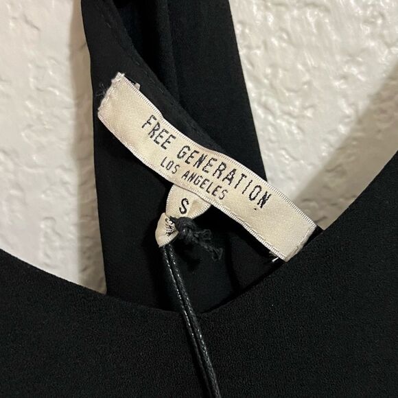 Free Generation Los Angeles Black Shaggy Fringe Dress Sleeveless Size S New - Picture 4 of 15